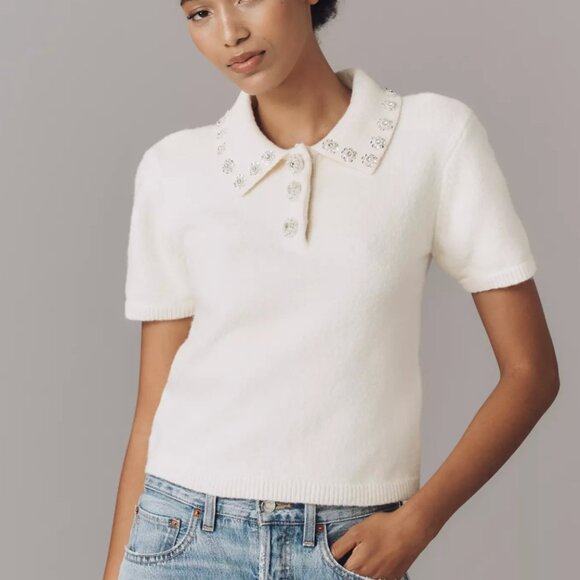 Anthropologie English Factory NWT short sleeve sweater top size XS - Picture 1 of 9